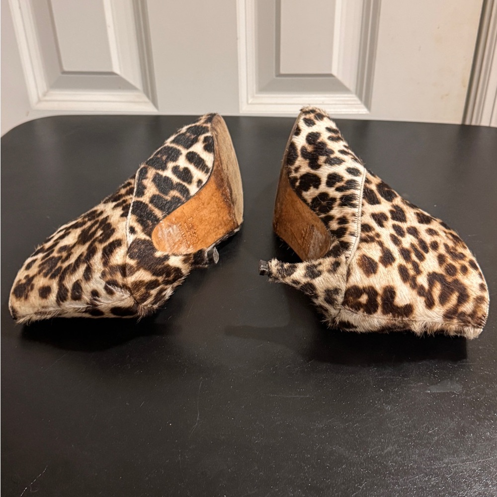 Boden leopard print leather ankle boots size 39/8.5 made in Spain - Picture 3 of 9
